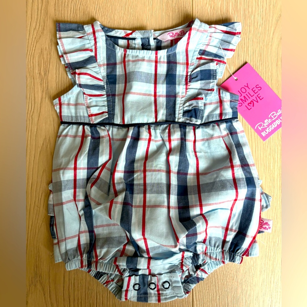 NWT Rufflebutts Red White & Blue Romper
